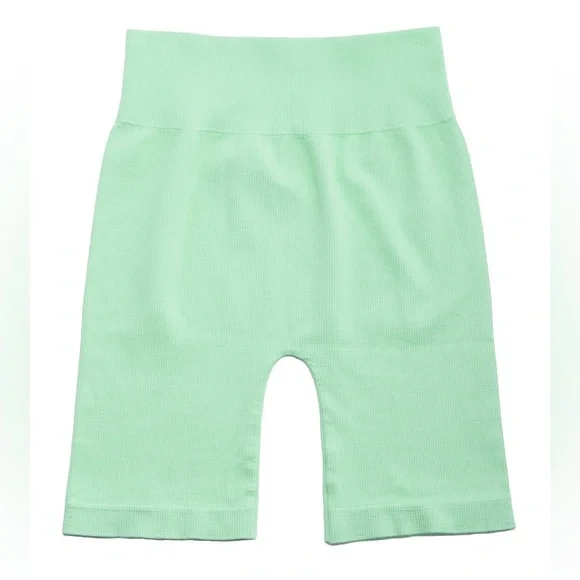 NWT WEWOREWHAT ACTIVEWEAR Seamless Biker Shorts Mint Green Size Small - Picture 2 of 5